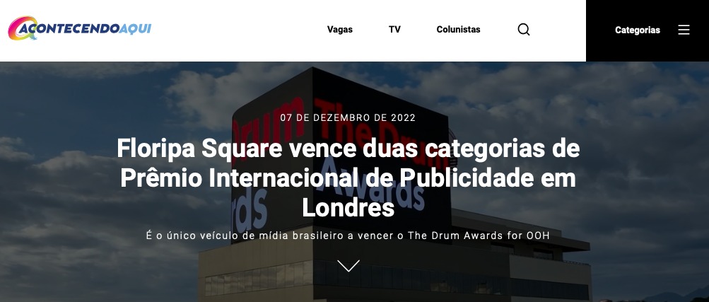 duas categorias de Prêmio Internacional