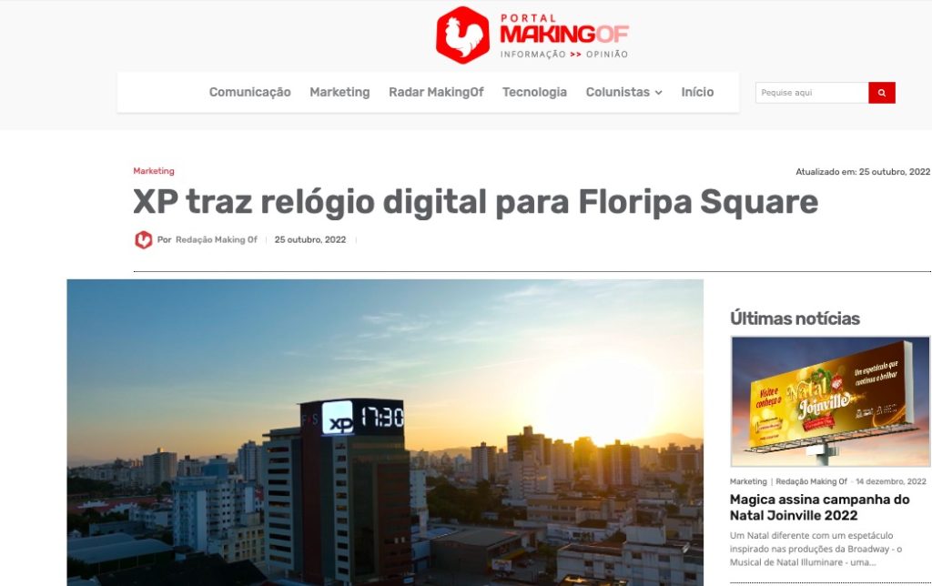 Relógio digital para Floripa Square